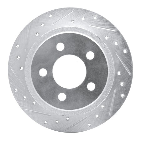 Dynamic Friction Co DFC Brake Rotor - Drilled and Slotted - Silver 631-42028L
