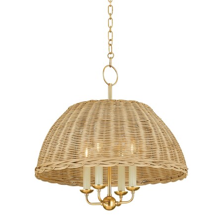 Mitzi Arwen 4 Light Chandelier 21 In. Aged Brass H859804-AGB