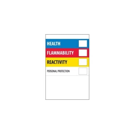 Bubblefast 4 x 6'' - ''Health Flammability Reactivity'' BFDL1291