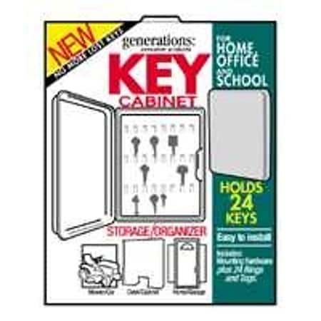 Hy-Ko Key Cabinet, Plastic, Almond, 8-1/4 in W, 10-1/2 in H KO302