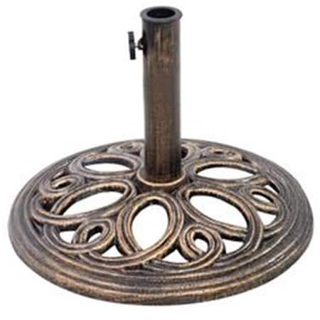 Total Tactic 17.75 in. Round Umbrella Base Stand, Bronze OP3049