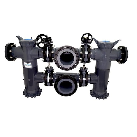 Hayward Flow Control 8in DB Series Linear In Line Flow Duplex Basket Strainer in CPVC with FPM Seals DB2080AFV101018