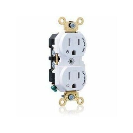 Leviton Extra Heavy Duty Controlled Duplex Receptacle 15 Amp, 125 Volt 5262-2PW