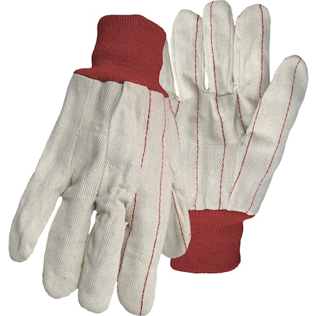Boss Cotton/Polyester Double Palm Glove with Nap-In Finish, Red Knit Wrist 1JC28013R