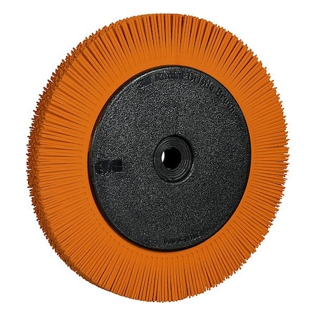 Scotch-Brite Radial Bristle Brush, SS, Orange, 8 in dia. 7100374837