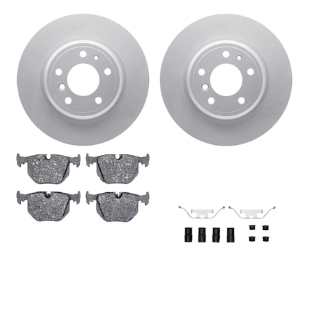 Dynamic Friction Co DFC GEOSPEC Coated Rotors with 5000 Brake Pads - Ceramic and Hardware 4512-31156
