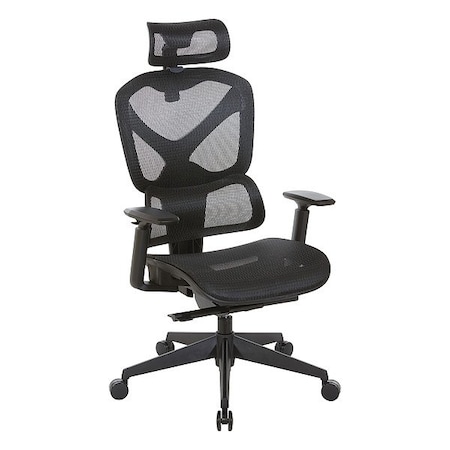 Office Star Products Office Chair, Adjustable Arms, Black, Mesh 71142MHR-3