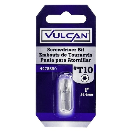 Vulcan Screwdriver Bit, Hex Shank, S2 Chrome Molybdenum Steel 307241OR