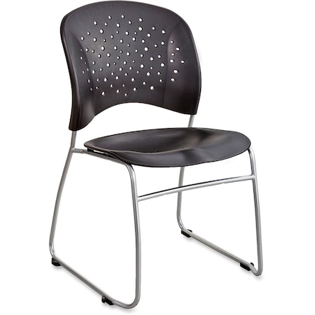 Safco Guest Chair, Black Back, 19-3/4 in W 23-1/2" L 33-1/2" H, Plastic Seat 6804BL