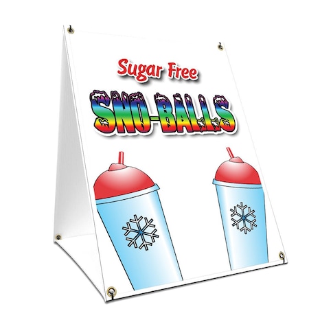 Signmission Sno-balls Sugar Free, 24 Inch x 18 Inch A-frame Yard Sign, Plastic Sign SBC-1824-Sno-balls Sugar Free