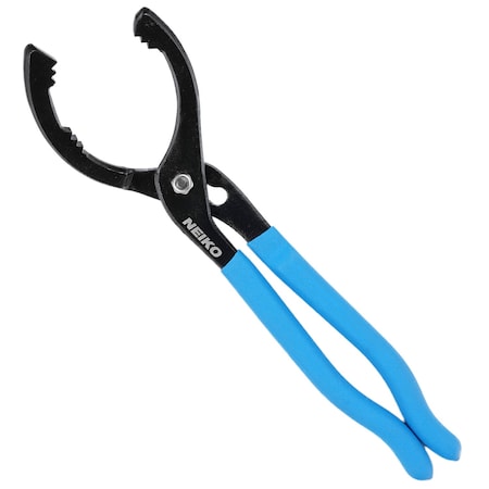 Neiko Oil Filter Wrench, 12 in Adjustable Oil Filter Pliers, Fits 2-0.375 in to 4-0.5 in 03422A