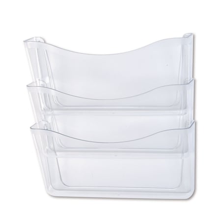 Rubbermaid Unbreakable Three Pocket Wall File Set, Letter, Clear 65976ROS
