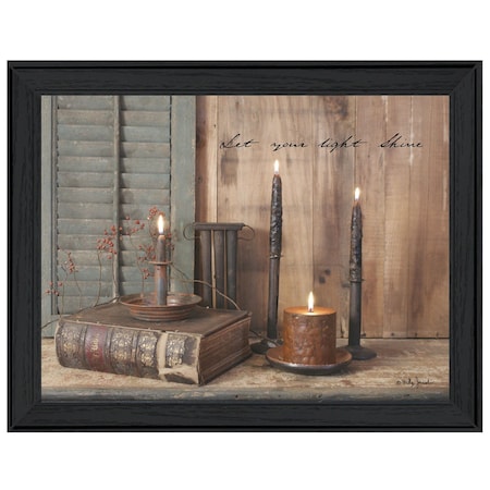 Homeroots Let Your Light Shine 3 Black Framed Print Wall Art 404623