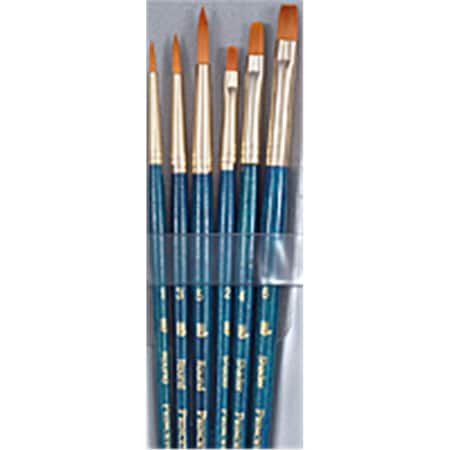 Princeton Artist Brush Co Princeton Brush  Real Value Short Handle Set- Synthetic Golden Taklon - Set Of 6 9137