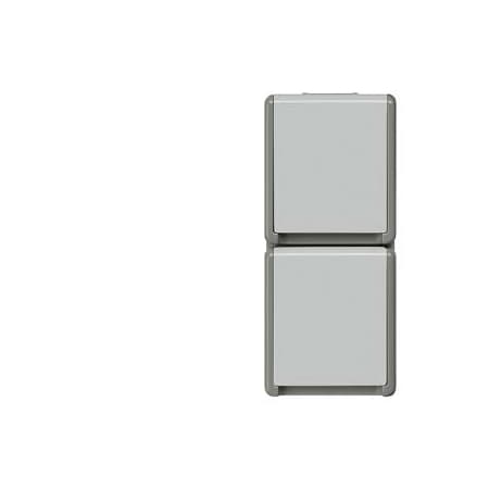 Siemens DELTA flaeche IP44 AP Dark gray/light gray SCHUKO socket outlet 2-fold vertical 5UB4723