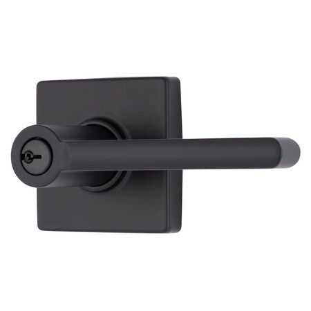 Brinks Mendocino Series Keyed Entry Contemporary Lever Square Rose Matte Black Finish E2417-122