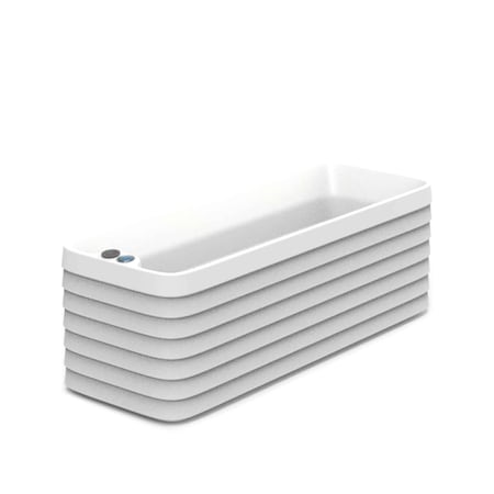 Crescent Garden TruDrop Slat Self Watering Windowbox, Cloud White, Medium 35"x13"x12"H A828800