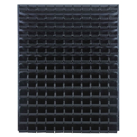 Quantum Storage Systems 48X61 GRAY LOUVERED PANEL WITH BINS BLACK QLP-4861-220-165BK