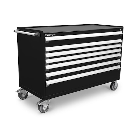 Tekton Rolling Tool Cabinet, 7 Drawer, Black, Steel, 60 in W x 27 in D x 41-1/2 in H OCL63100STM