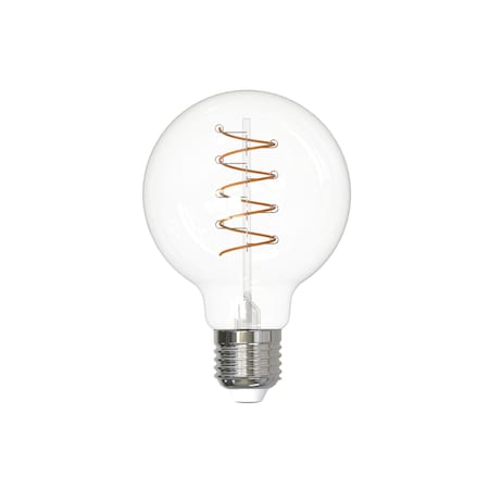 Bulbrite 4 Watt Dimmable Antique Nostalgic Curved Filament G25 Medium E26 LED Bulb, 2 PK 861403