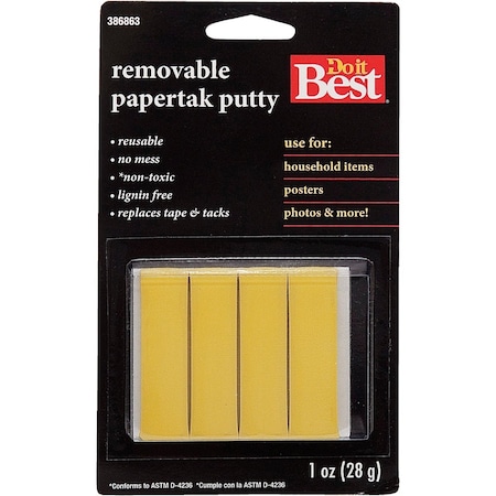 Do It Best 1 Oz. Yellow Reusable Papertak Putty 386863