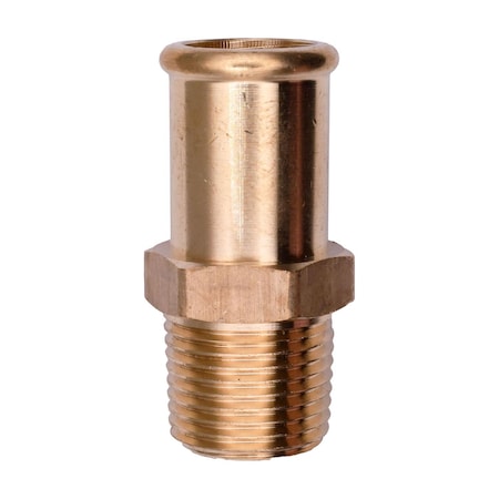 Auveco Brass Beaded Hose Barb 5/8in To Male Pipe 3/8in Adapter, 5PK 416