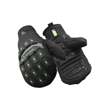 Refrigiwear Cold Protection Mitts, Synthetic Leather w/ Silicone Grip Palm, Tricot Lining, Black, XL 0617RBLKXLG