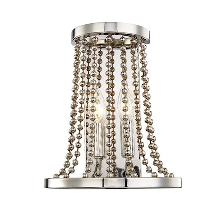 Hudson Valley Lighting Spool 2 Light Wall Sconce 10.75 In. Polished Nickel 5700-PN