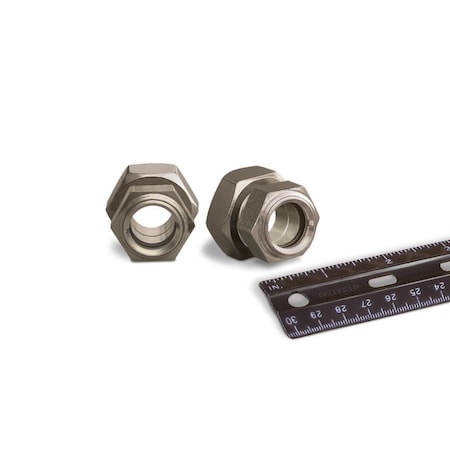 Oil-Rite 303 Stainless Steel Gasketed Window Sights Straight Thread - Straight w/Nut, 3/4in.-16, 15/16in. B4764-03B