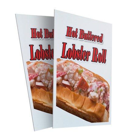 Signmission Hot Buttered Lobster Roll, Plastic Signs Only 24 Inch x 36 Inch, Corrugated Plastic, 2PK CSB-2436-2PACK-Hot Buttered Lobster Roll