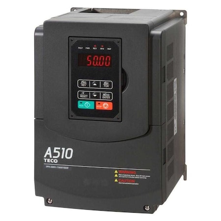 Teco Westinghouse Teco VFD, 460V, 7.5HP, 3PH, 14.8 AMP, LCD, NEMA 1 A510-4008-C3-UE