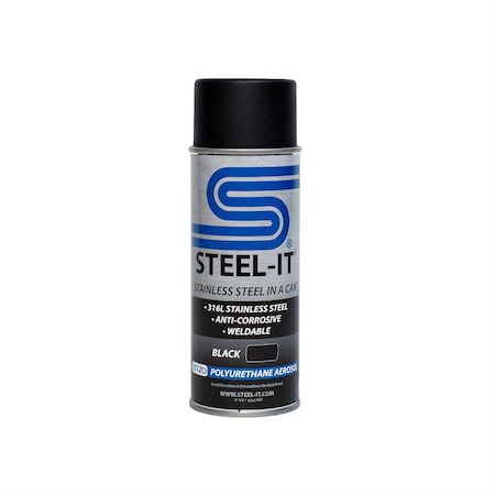 Steel-It Black Polyurethane 12oz Spray Can 1012D