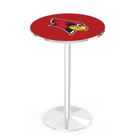 Holland Bar Stool Co 42" Chrome Illinois State Pub Table, 36" dia. Top L214C4236IllStU