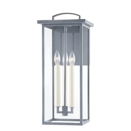Troy Lighting Eden 4 Light Wall Sconce 9.5 In. Weathered Zinc B7523-WZN