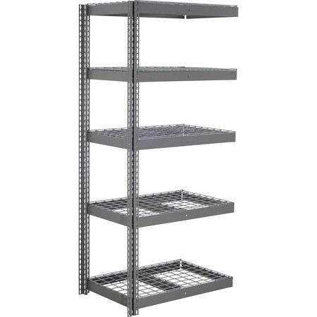 Global Industrial 5 Shelf, Heavy Duty Boltless Shelving Add On, 36"W x 12"D x 96"H, Wire Deck B3152855