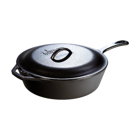 Lodge 12 Inch / 5 Quart Cast Iron Covered Deep Skillet L10CF3