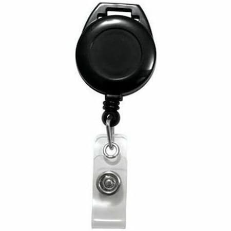 Brady BADGE REEL, BLACK, ROUND BADGE REEL, W/CLEAR VINYL STRAP FOR LANYARD 2120-7501