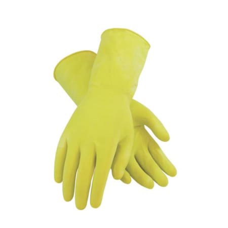 Assurance Chemical-Resistant Gloves, Medium, Ambidextrous Hand, Natural rubber Latex, Yellow, Flock Lining 48-L162Y/M