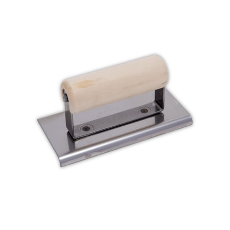 Marshalltown Stainless Steel Hand Edger, Concrete Edger, Straight End, 6 x 3 1/2 inch Edger, 3/8 inch Radius CE505S