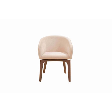 Homeroots Taupe and Brown Boucle And Faux Leather Dining Arm Chair 719110