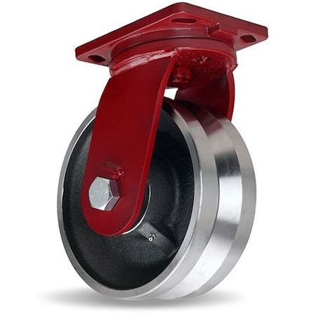 Hamilton Enhanced Precision Super Duty Swivel Caster, 10" x 3" Forged Steel V-Groove Wheel S-EPSD-13FVH