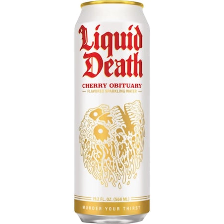 Liquid Death 19.2 Oz. Cherry Obituary 100% Sparkling Mountain Water 1700895