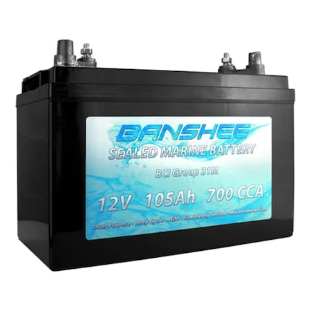 Banshee 31M-AGM-01 Group 31 Sealed AGM Deep Cycle Marine Trolling Motor Battery 31M-AGM-Banshee-01