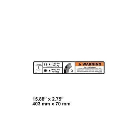 Jlg REPLACEMENT DECAL-WARNING DUAL CAP. 1001125322