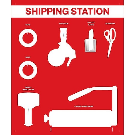 Visual Workplace Shipping Supplies Shadow Board 30-1910-3630-S22301