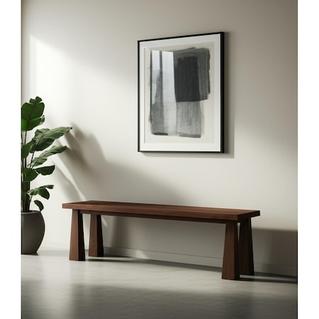 Homeroots 60" Dark Brown Solid Wood Bench 606730