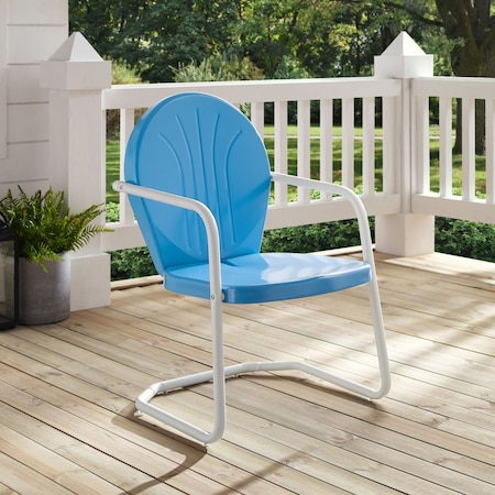 Crosley Griffith Outdoor Chair, Retro Metal Patio Chairs for Dining, Porch, Deck, Balcony CO1001A-BL