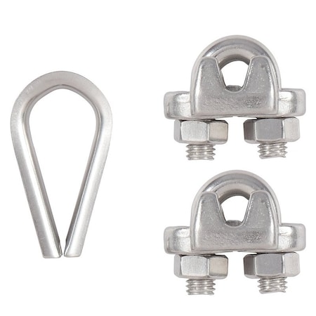 National Hardware Cable Clamp, Stainless Steel, 1/4 in Bundle Dia., 1-1/4 in L N100-345