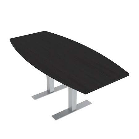 Skutchi Designs 6 Person Conference Table With Power Unit | 6' Boat Table | Harmony Series HAR-BOT-36X72-T-U999ST19-NA