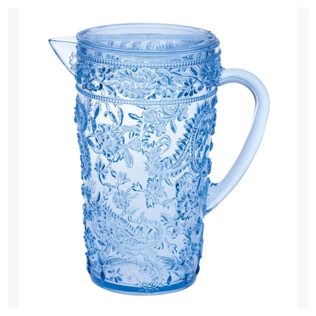 Homeroots 2.5 Quart Blue Paisley Acrylic Pitcher 523318